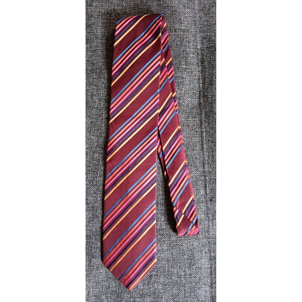 Tie 70s 80s 90s Y2K New Vintage District Red Blue Pink Gold 3.25 Wide 59 Long